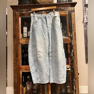 Free People Lucky You Aegean mid rise barrel jeans NWT size 29